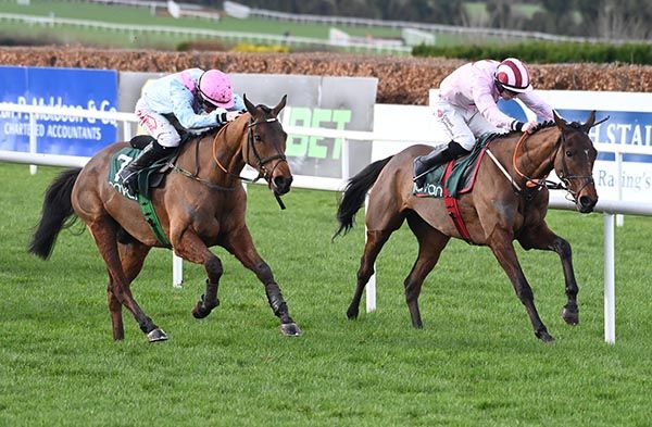 Helvic Dream, left, cuts down Angostura 