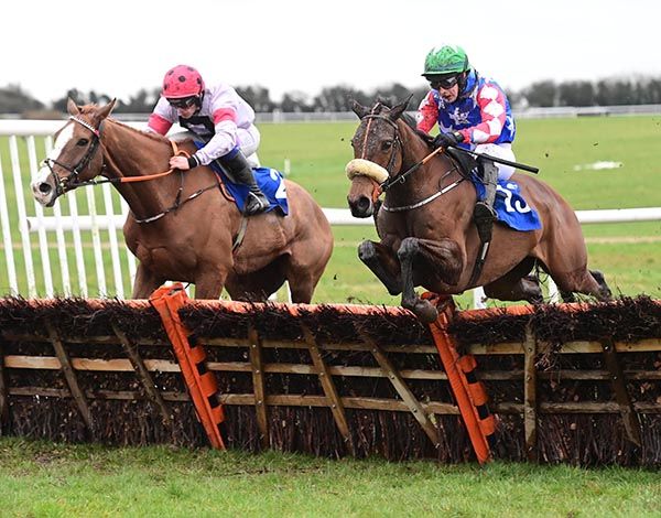 Cloudy Fountain and Alan O'Sullivan (right) beat Chance The Robin