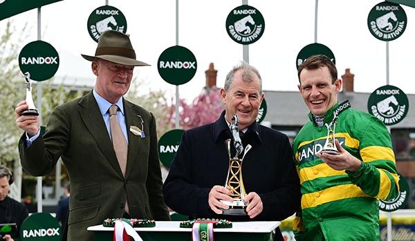 Willie Mullins J P McManus and Paul Townend after I Am Maximus won the Randox Grand National 