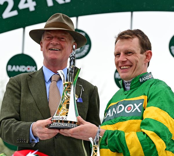 Willie Mullins and Paul Townend with the Grand National trophy
