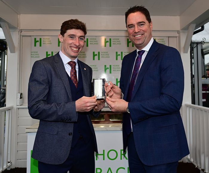 Martin Heydon, right, with last season's Champion National Hunt Jockey Jack Kennedy
