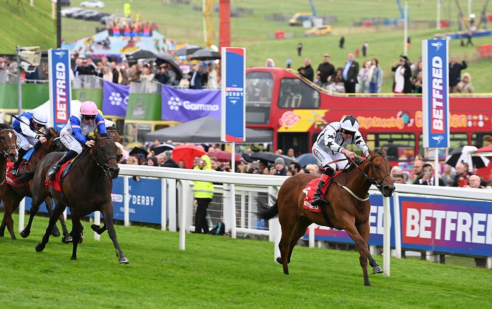 Epsom 31 May 2024Teej A and Clifford Lee win for owners Nick Bradley Racing and trainer Karl Burke Healy Racing