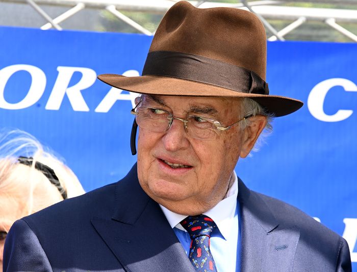 Sandown 6-July-2024 Coral Eclipse Group 1City Of Troy winning owner John Magnier after win.Healy Racing