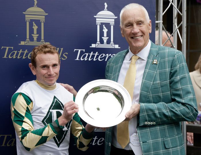 Newmarket 12-July-2024Porta Fortuna and Ryan Moore win for trainer Donnacha O'Brien.Healy Racing