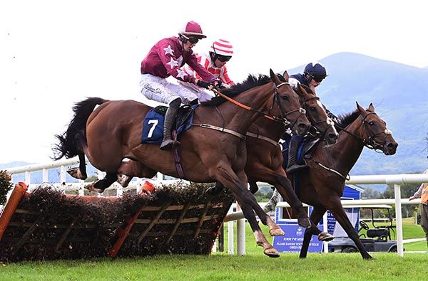 Zeeband and Jack Gilligan (nearest) pictured on their way to victory