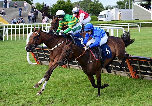 Win Some Lose Some (McManus colours) and Western Model jump the last together