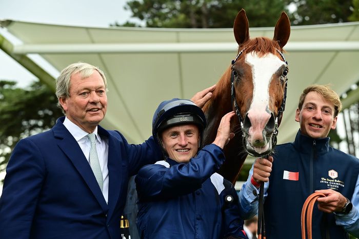  William Haggas (left) with Tom Marquand 