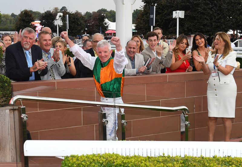 Franny Norton celebrates his win aboard Small Fry