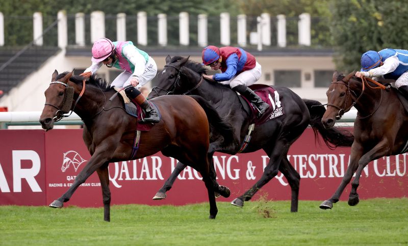 Los Angeles (centre) finished third in the Arc
