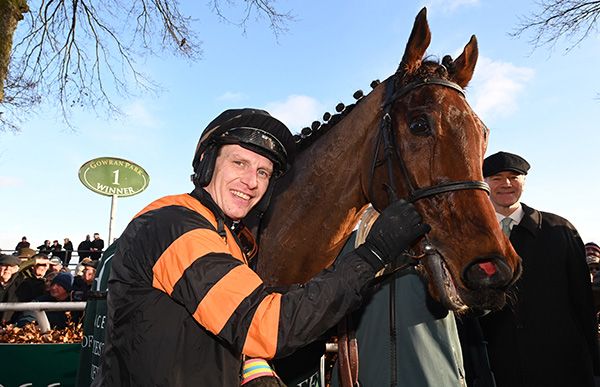 23-1-25 Gowran Park.Nick Rockett and Paul Townend won the Goffs Thyestes Handicap Steeplechase (Grade 3).Healy Racing Photo