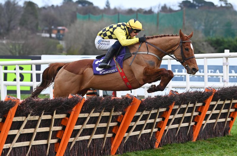 Leopardstown 2-2-25 State Man and Paul Townend win the Irish Champion Hurdle (Gtrade 1) for trainer Willie Mullins(Healy Racing)