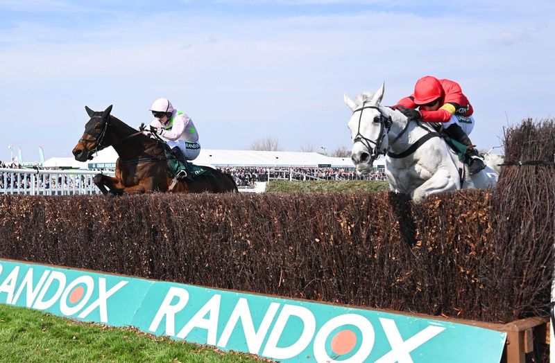 Gaelic Warrior and Patrick Mullins left win the Golden Miller Bowl Steeplechase 