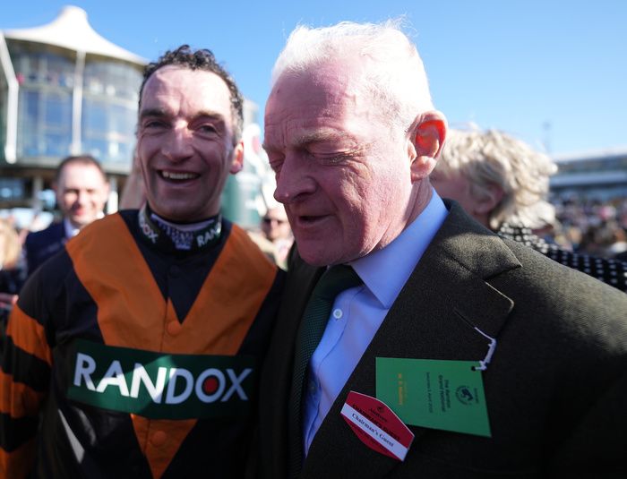 An emotional Willie Mullins after son Patrick's win on Nick Rockett 