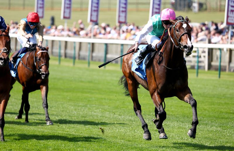 Cosmic Year and Ryan Moore winning at Newmarket