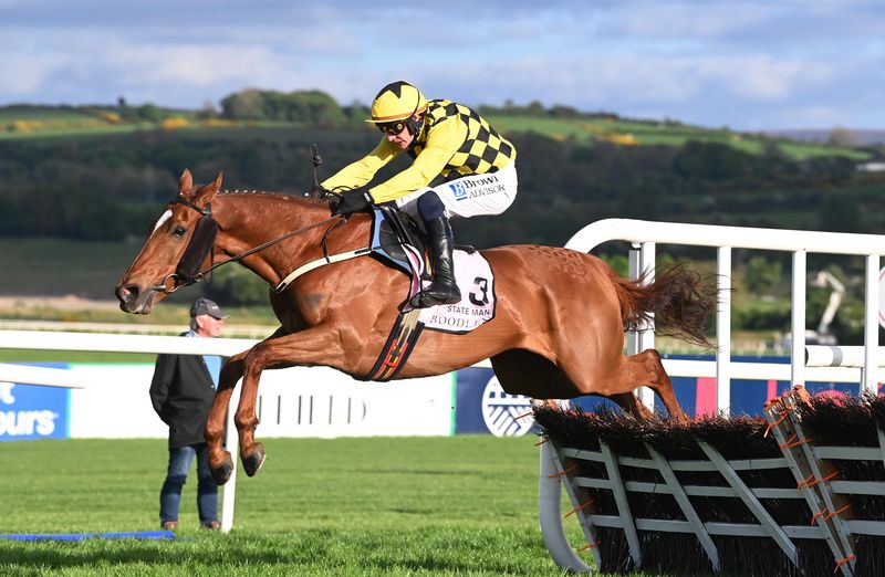 Punchestown 2-5-25 State Man and Paul Townend win the Boodles Hurdle (Grade 1) for trainer Willie Mullins(Healy Racing)