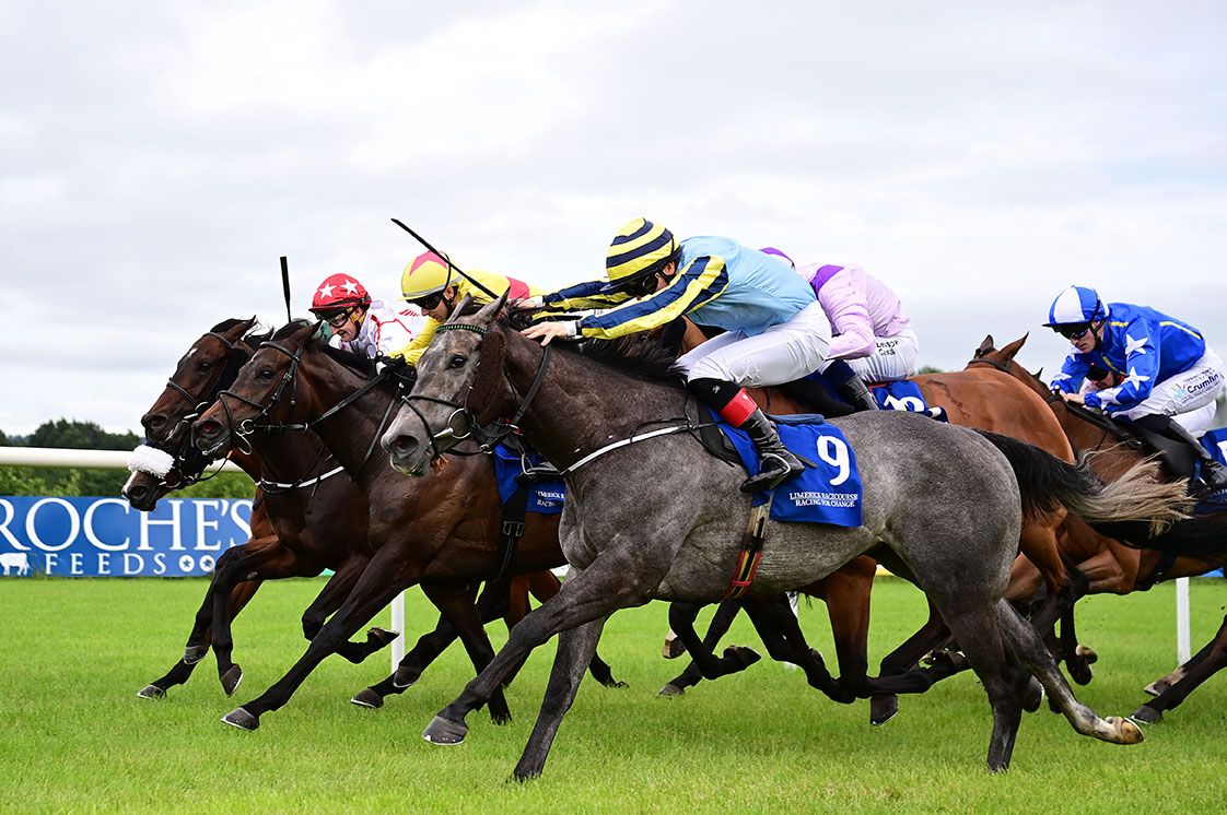 Enziya (nearside) and Colin Keane 