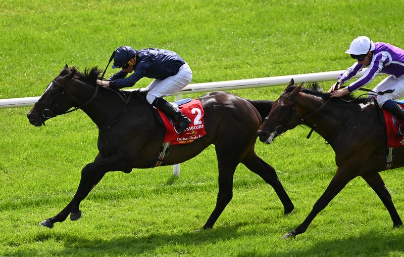 Lambourn and Ryan Moore winning the Dubai Duty Free Irish Derby 