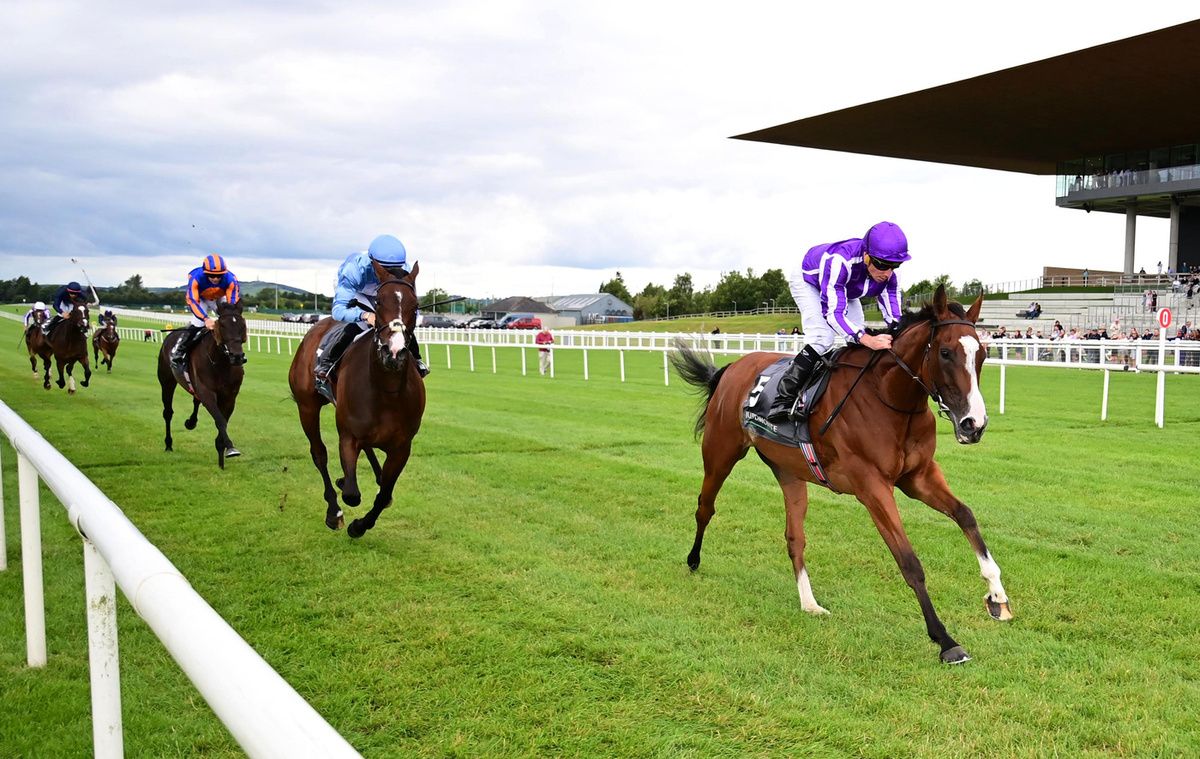 Minnie Hauk seen winning last month's Juddmonte Irish Oaks 