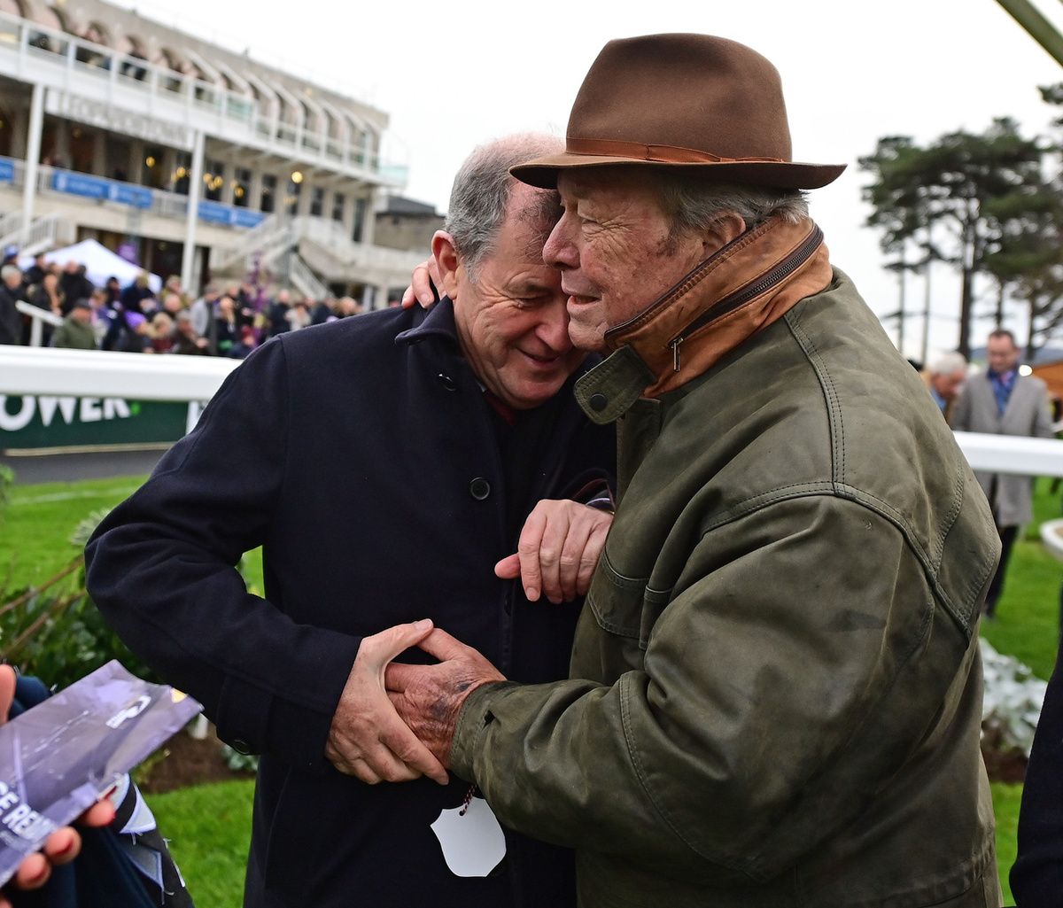 Edward O'Grady and JP McManus after a winner at Leopardstown 2023