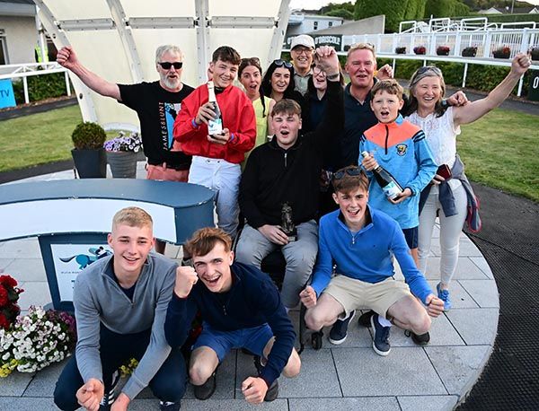 Martin family celebrate first win for Jamie. 