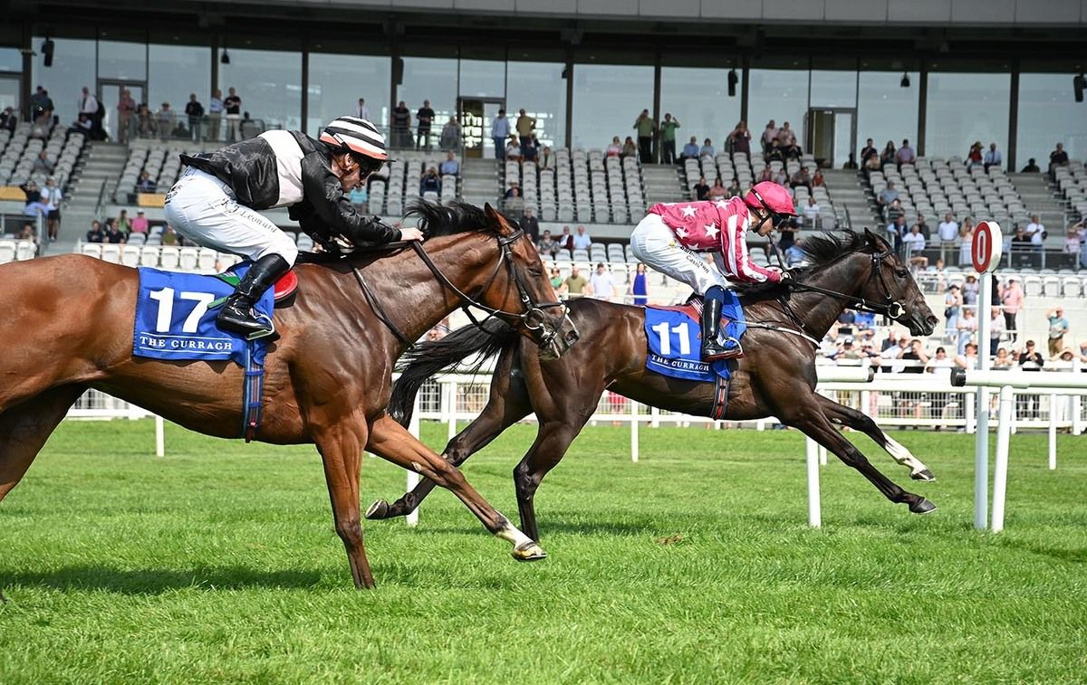 Mushaffar hits the line in front of White Smoke 