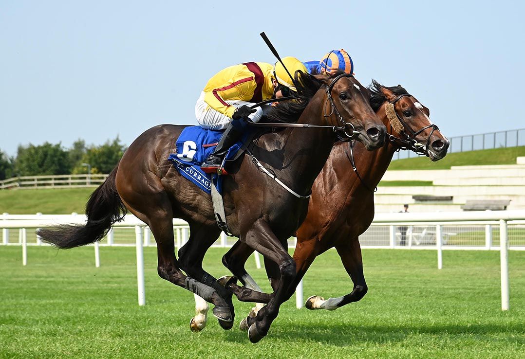 Ipanema Queen, near side, pips Kansas by a head