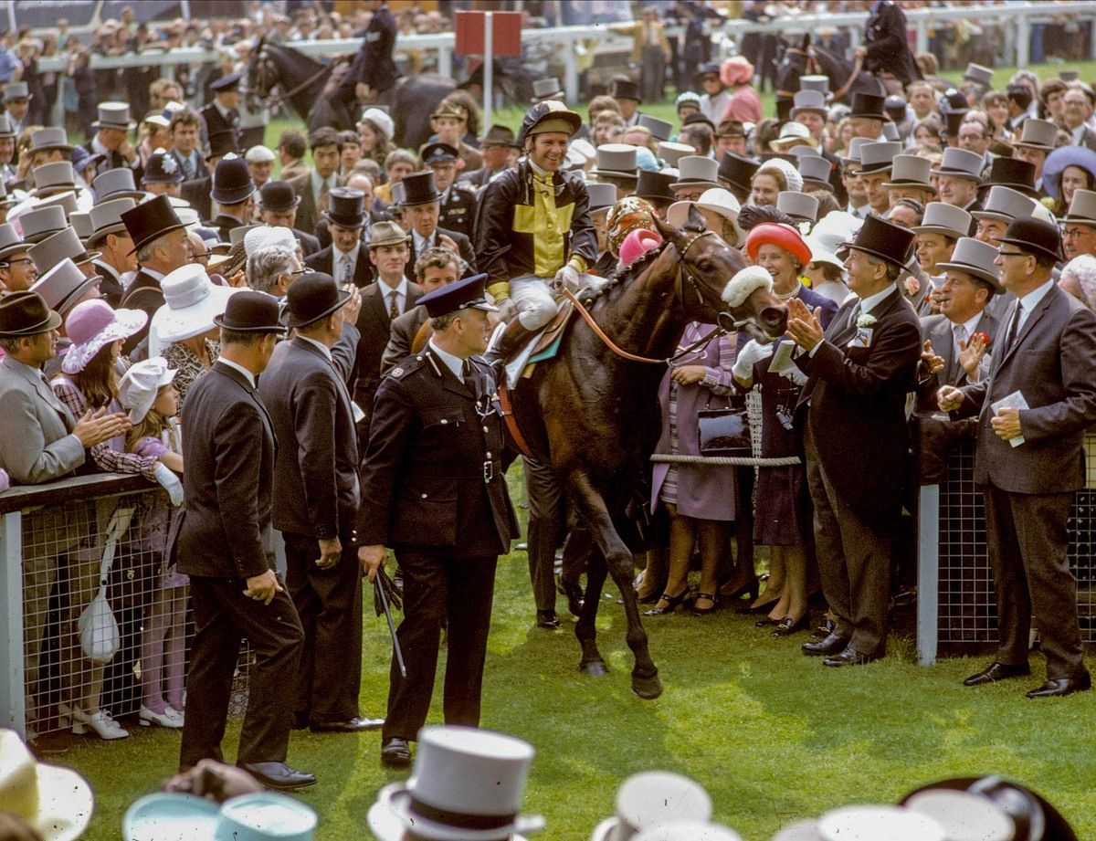 Mill Reef pictured after his Epsom Derby win