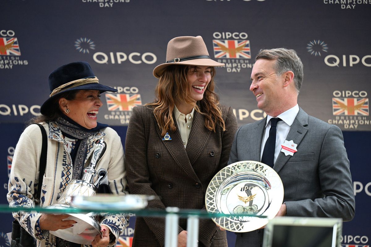 Princess Zahra Aga Khan and daughter Iliyan with trainer Francis Henri Graffard 