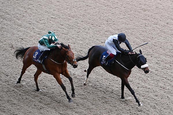 Darkdeserthighway and Nicola Burns (black cap) win from Venetian 