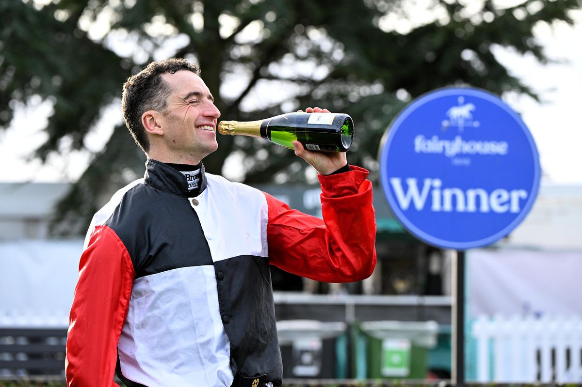 Fairyhouse 29-November-2025Patrick Mullins celebrates his 900th success after Jimmy Du Seuil won.Healy Racing