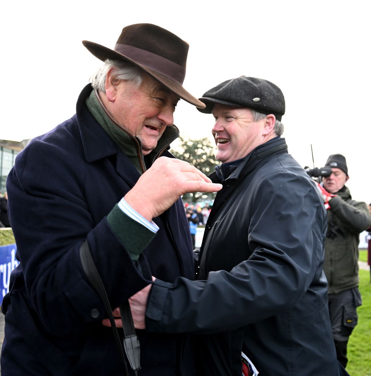 Fairyhouse 30-November-2025Koktail Brut winning trainer Gordon Elliott with runner up Noel Meade.Healy Racing