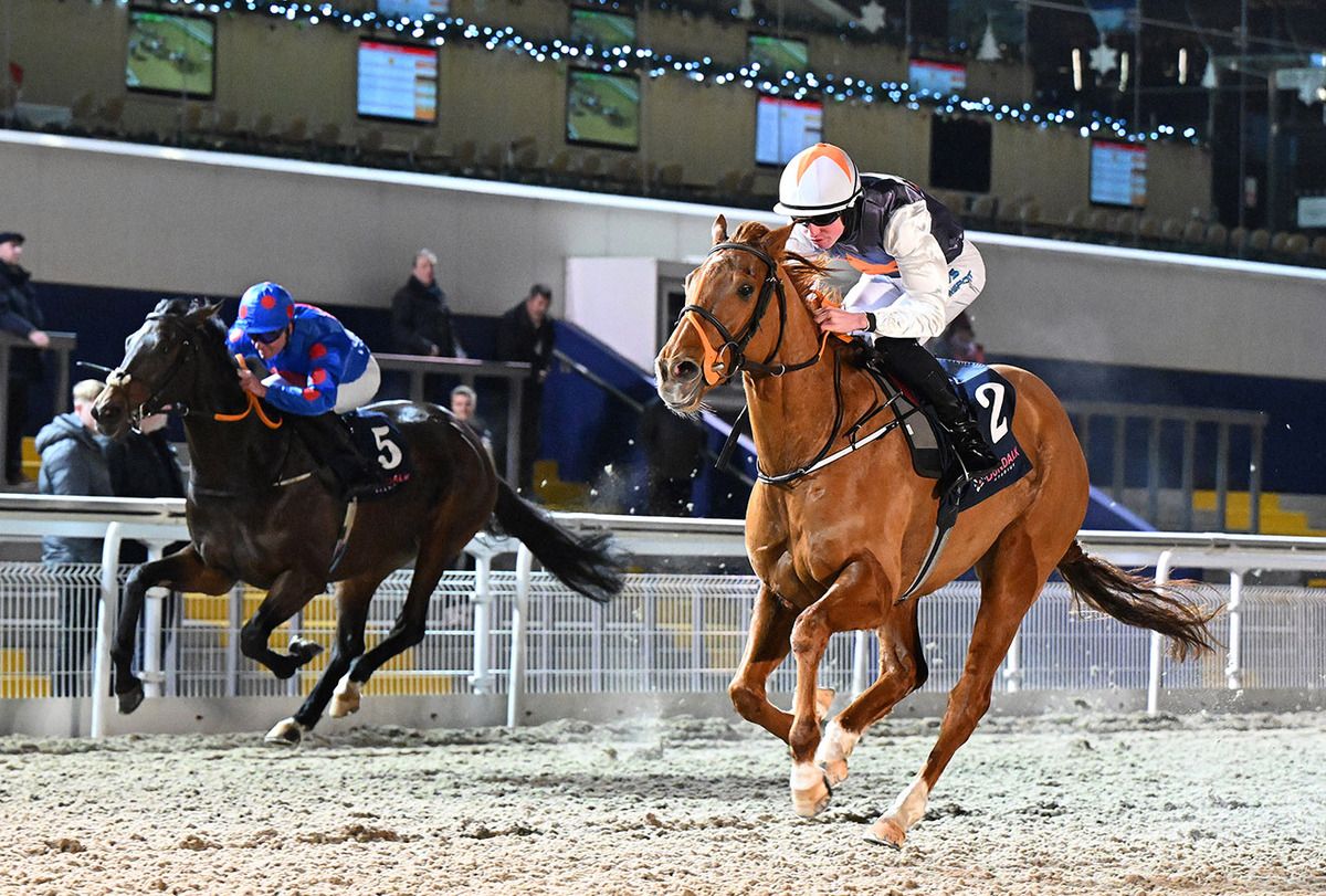 I'm Spartacus (right) and Adam Caffrey winning at Dundalk last Wednesday