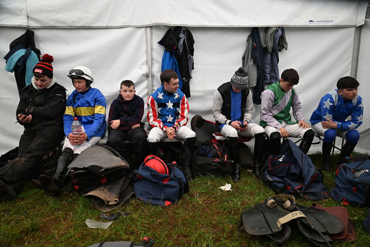 Dromahane PTP 6-December-2025The scene from the weigh tent ahead of racing.Healy Racing