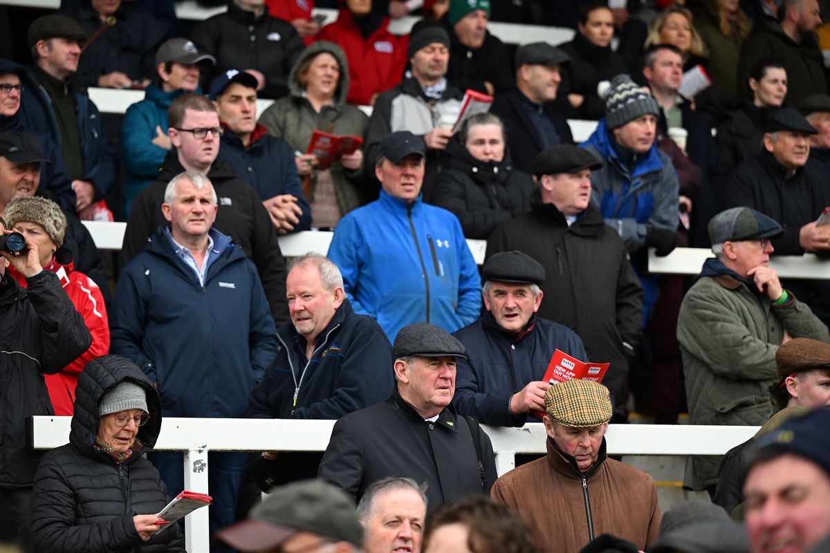 Cork 7-December-2025Majborough owner JP McManus watching the racing in the stand alongside Frank Berry.Healy Racing