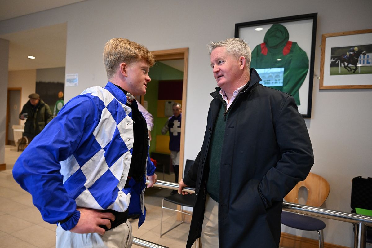 Leopardstown 28 December 2025Sam Ewing and Dad Warren Healy Racing