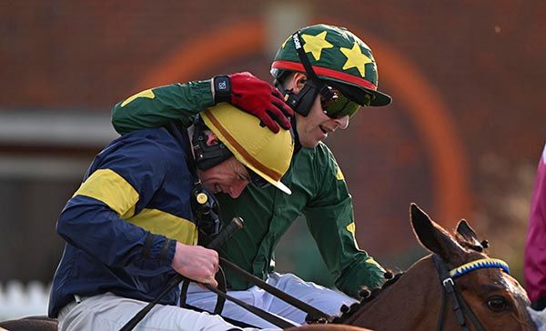 Conor Stone Walsh congratulated by Keith Donoghue 