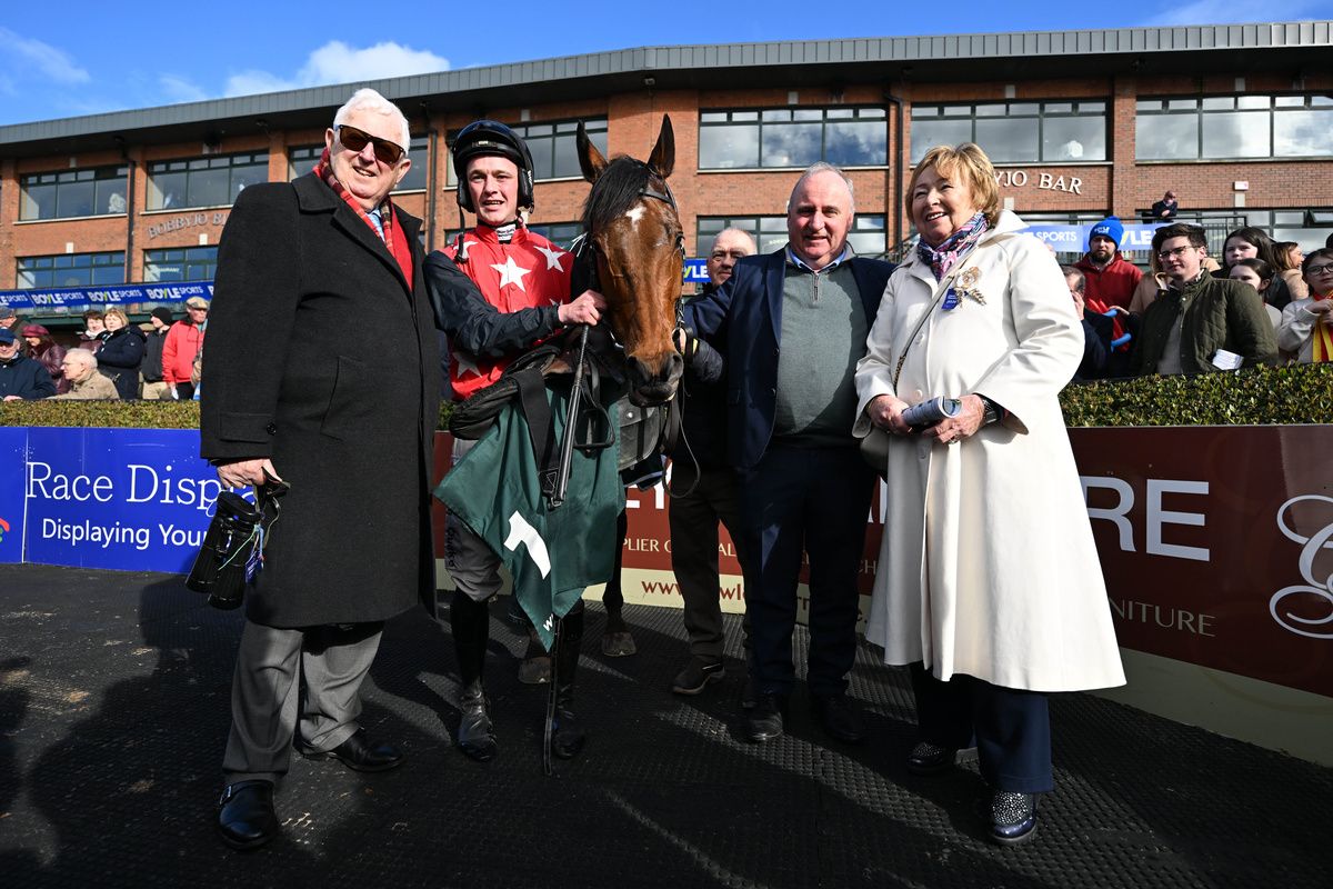 Fleur In The Park with Padraig and Margaret O'Rourke after providing Slattery and Cian Quirke with their first Grade 1 success