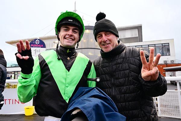 Luke McAteer and David Marnane celebrate their trebles