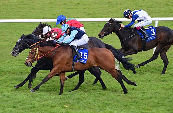 Patrick Street (nearest) comes with his winning run under Nicola Burns