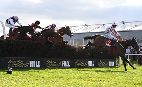 Western Fold (right) leads over the last