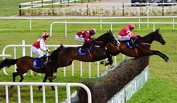 Workahead (in second place) jumps an early fence