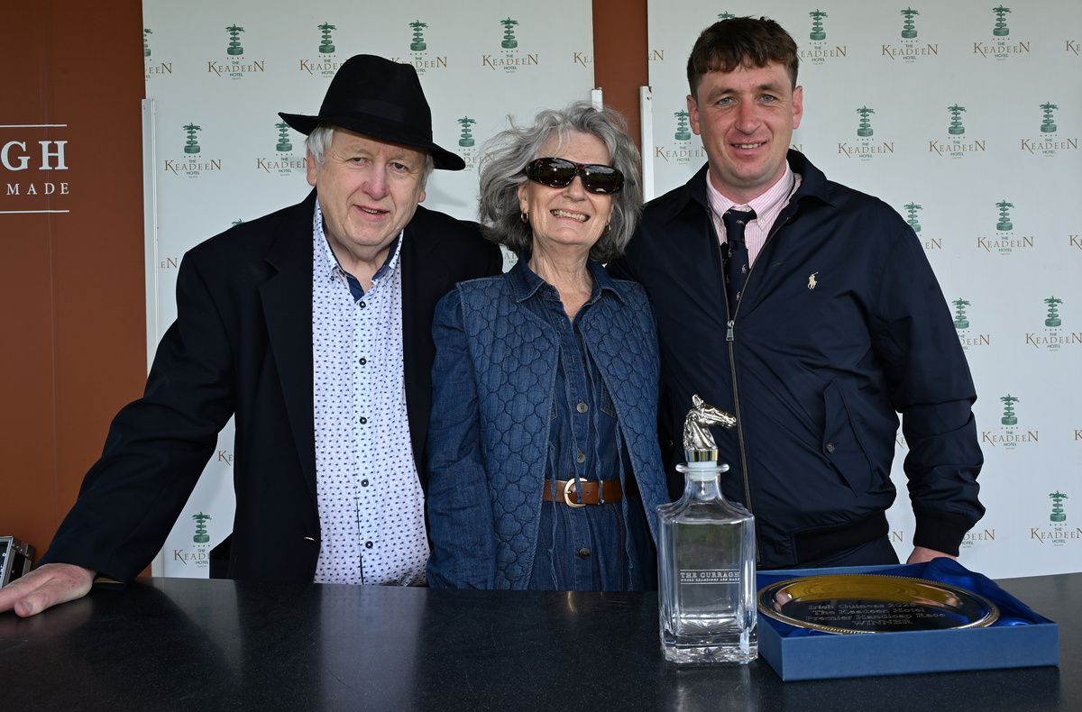 Trainer Maurice Ahern with father Anthony and mother Maura