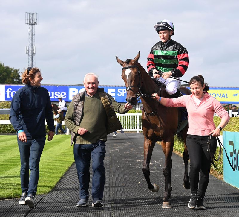 Dervo Annie and Colin Keane with owner Joe Dervan trainer Claire O Connell (left)