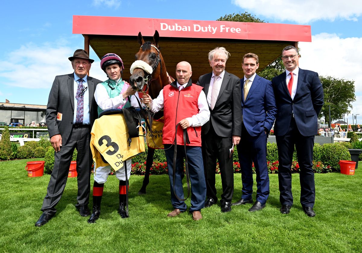  Purview and Colin Keane won the Dubai Duty Free International Stakes Group 3 for Juddmonte Farms and Dermot Weld 