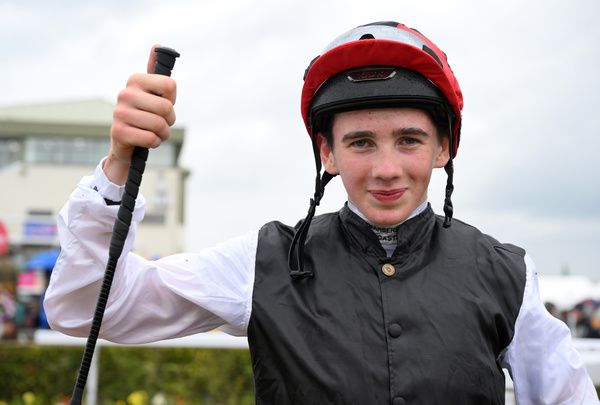 Patrick after winning on Blue Blue Moon at Galway in August