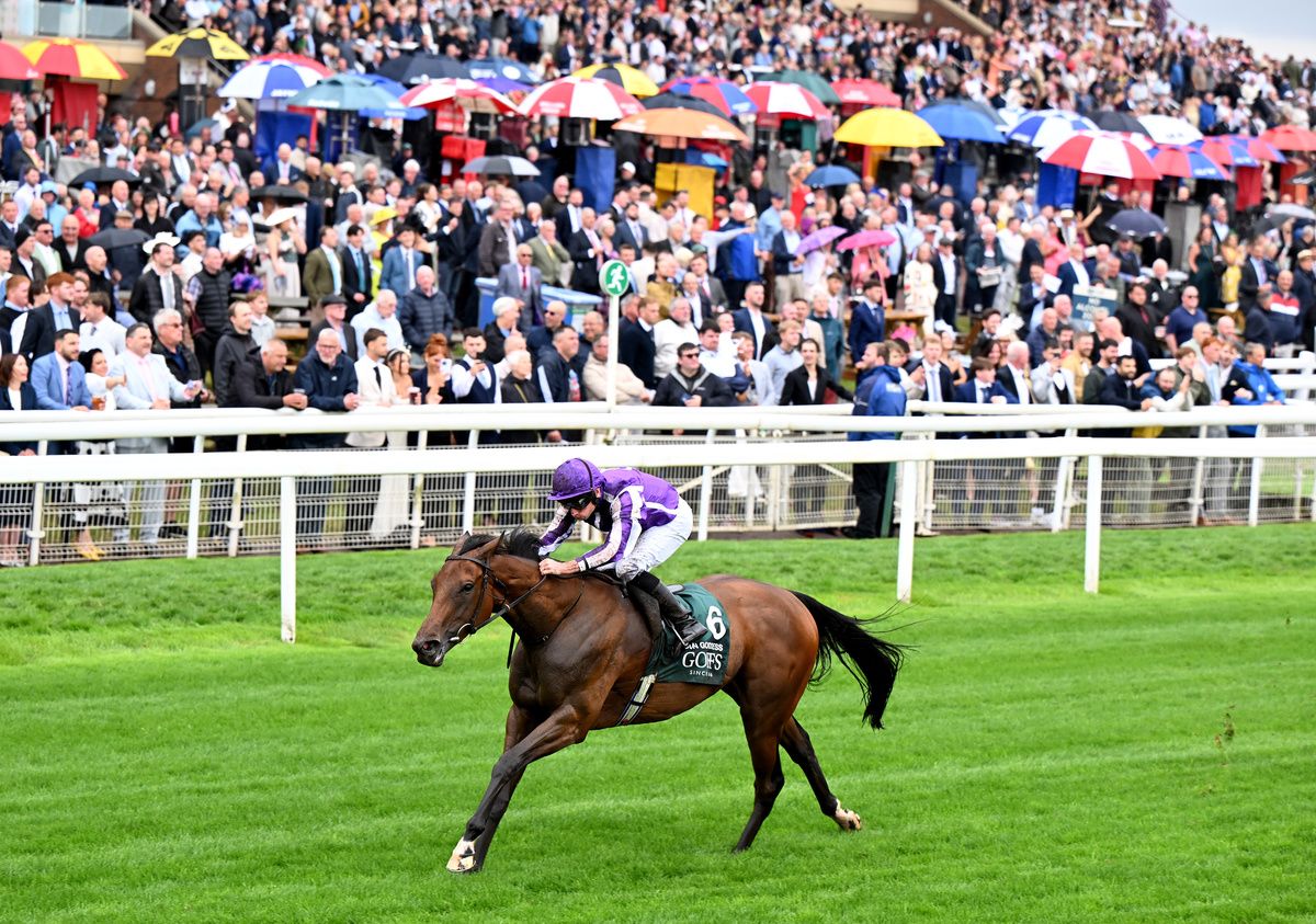 Sun Goddess and Ryan Moore winning at York