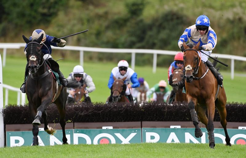 Ripsnorter and Danny Mullins (left) on the way to winning from Granlahan