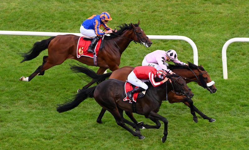 Hotzahell, pink, holds on from Wimbledon Hawkeye, red and white