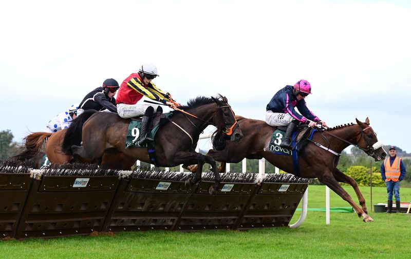  Mother Ship and Paddy Hanlon (nearest) come with a winning run 