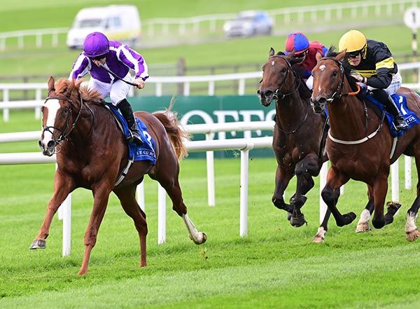  Curragh Noble Exhibit and Wayne Lordan win the Churchill Tyres Beresford Stakes Group 2 